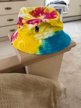 Polo by Ralph Lauren Tie-Dye Bucket Hat - Yellow Pink Blue